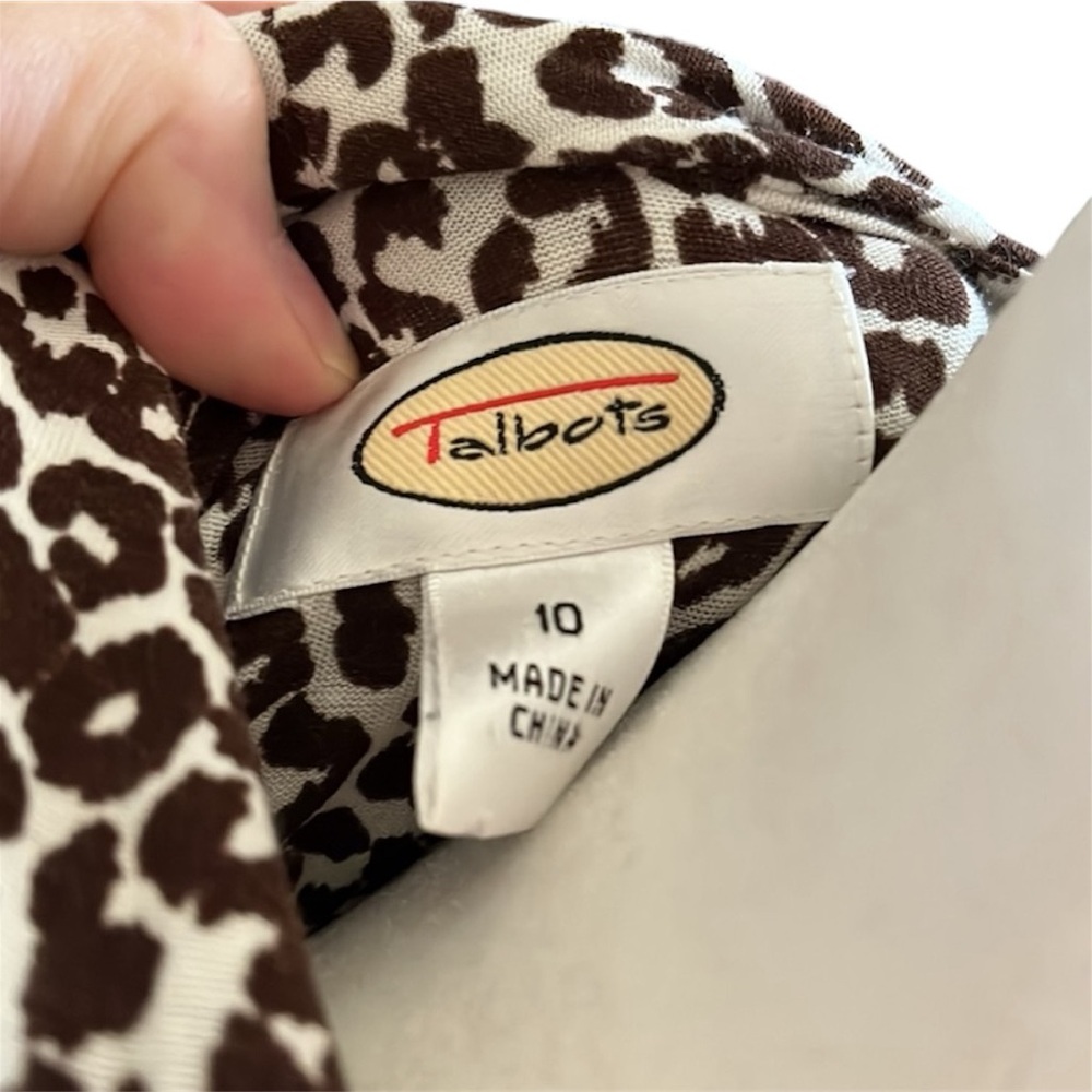 Talbots Vintage Y2K Leopard Print Fit and Flare Dress Size 10 - Picture 12 of 14